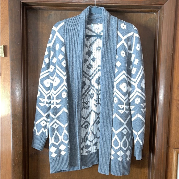 Old Navy Sweaters - Old Navy Gray and White Knit Sweater Cardigan